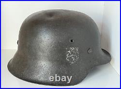 Original WW2 WWII German soldier M42 Helmet from battlefield