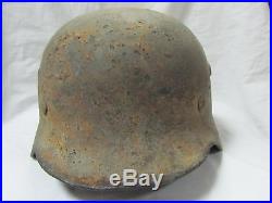 Original WW2 WWII german M40 M-40 helmet with decal, liner and chinstrap