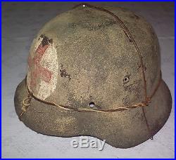 Original WWII german M42 elite medical helmet stahlhelm M1942 WW2