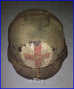 Original WWII german M42 elite medical helmet stahlhelm M1942 WW2