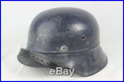 Original World War 2 German M42 Beaded Civil Defense Helmet Q66