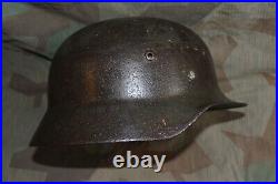 Original Ww2 German Army Wh M35 Q64 Helmet With Liner Battle Of Raseiniai 1941