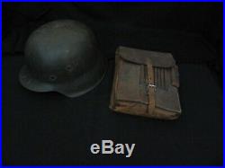 Original Ww2 German M42 Army Helmet With Named Map Case