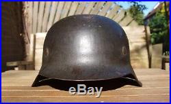 Original Ww2 German M42 Helmet Ef 66 Liner Marked Size 58