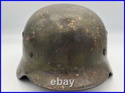 Original ww2 german helmet green yellow italian camo M35 size 64 one looker