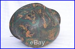 Rare German Wwii Original Camouflage Helmet Normandy Tropical Sudfront Ww2 Camo