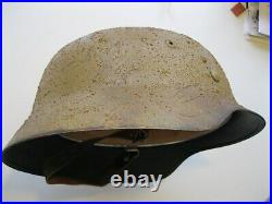REPRO WW2 German Helmet DAK / Mediterranian Italian Sand Tan LARGE 61 Liner Size