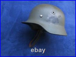 Rare Original Ww2 German Combat Helmet M40 Partial Liner And Chinstrap