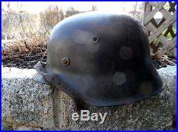 Rare WW2 German M42 Helmet Complete Liner Chinstrap #3525