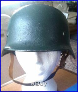 Restored Original WW2 M40 German Helmet, with Original Liner. ET66 Shell