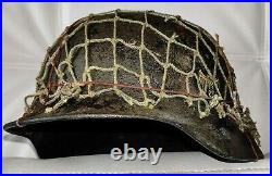 Restored original German Helmet M35 EF68 WW2 Wehrmacht Original Dug relic
