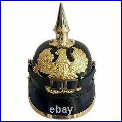 SET OF 2 PCS WW2 German Pickelhaube Spiked Leather Officer Helmet Stylish Gift