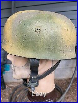 Sawdust Camo WW2 German M38 FJ Paratrooper Helmet At The Front Repro