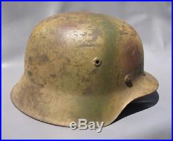 Superb Original Ww2 M35 German Normandy Camo Helmet (possibly Elite) Wwii Relic