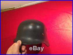 Sz 57 ET64 WW2 German Combat LW M40 Helmet w original paint