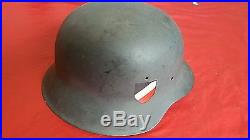 Very Nice Authentic Ww2 Wwii German Helmet With Decals Must See