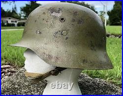VTG/M42 Spanish Modelo Helmet & Leather liner WW2 German war Front Badge Holder