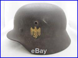 Very Nice ORIGINAL WW2 German Single Decal Helmet with chin strap & liner