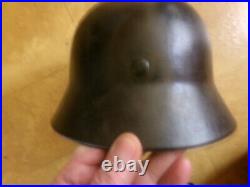 Very rare german ww2 police helmet impacted on top original m40