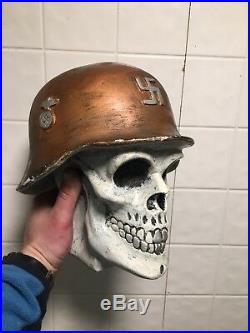 Vintage WW2 NAZI SS German Soldier Skull Helmet Ceramic Coin Bank VERY RARE