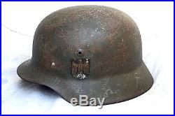 Vintage WW2 WWII German Model M35 green Double Decal Helmet Named
