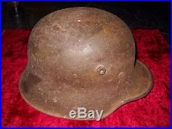Vintage W W 2 German Metal Helmet In as found condition