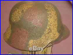 World War 2 German M 42 Camo Helmet From The Kurst Battlefield
