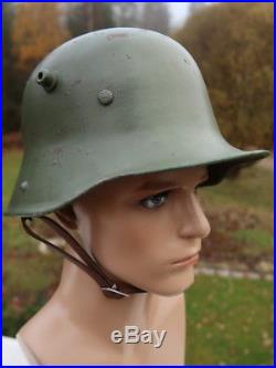 WW1 German M17 Stahlhem Used By Finnish Army During WW2 Steel Helmet Casque Finn
