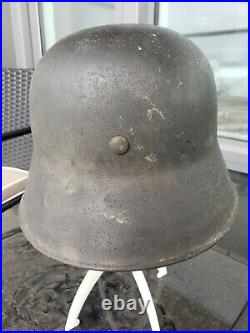 WW1 Imperial German M18 helmet restored As a WW2 Transitional Heer SD
