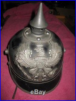 WW1 Imperial German Prussian Spiked Helmet Original Pickelhaube WW2 -NOT REPRO
