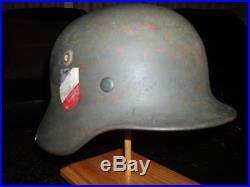 Ww2 German Helmet, Original Double Decal, Apple Green, Dome Stamp M35 M42 Heer