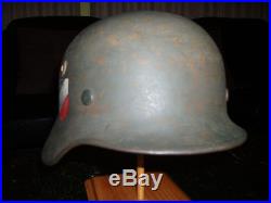 Ww2 German Helmet, Original Double Decal, Apple Green, Dome Stamp M35 M42 Heer
