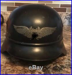 WW2 GERMAN Luftwaffe Helmet COMPLETE AND ALL ORIGINAL Private Strobel