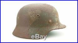Ww2 German M-40 Helmet With Nice Camo Pattern, Complete With Liner