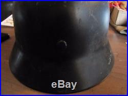 Ww2 German Ss Helmet Black With Liner Decal Removed No Chin Strap