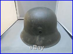 Ww2 German Steel Helmet With The Original Liner And Chin Strap