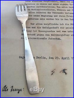 WW2 German Adolf Hitler Fork Munich Eva Braun Obersalzberg Berghof Helmet