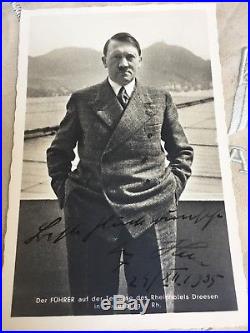 WW2 German Adolf hitler signed Berghof Obersalzberg Eva Braun Helmet Elmetto