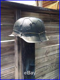 WW2 German Army Heer M42 helmet sz 66 / 59 cm original shell chicken wire WWII