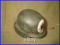 WW2 German Army R. A. D. Steel Helmet with Art Work in the Front Named Excellent