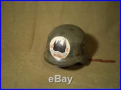 WW2 German Army R. A. D. Steel Helmet with Art Work in the Front Named Excellent