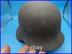 WW2 German Army Wehrmacht Combat Relic Helmet M42 Blast Shrapnel Damage