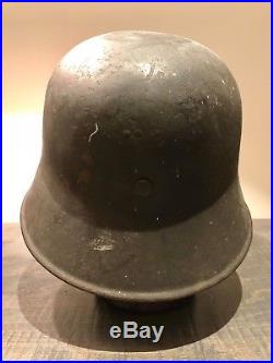 WW2 German Austrian M16 Transitional ReIssued Rare Double Decal Helmet Stahlhelm