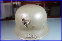 WW2 German Civil Or Parade Helmet With Shrapnel Or Bullet Hole Damage. Neat Piece