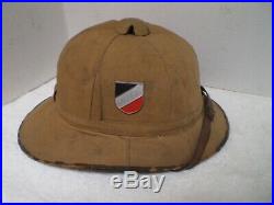 WW2 German DAK Luftwaffe tan pith helmet hat
