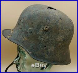 WW2 German DD M17 Ordnungspolizei Helmet Liner & Chinstrap Battle Damaged LOOK