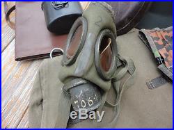 WW2 German Field Gear Lot m40 Helmet, Cover, Gas Mask, Filter, Map Case + more