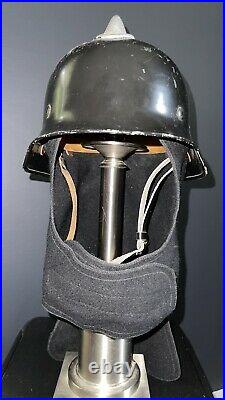 WW2 German Fireman's Helmet With Full Head Protective Liner Marked VDNS