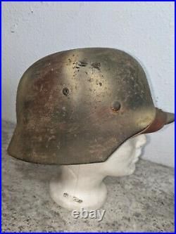 WW2 German Helmet M35 Normandy Camo Free Ship and Free Foliage Band