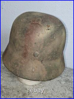 WW2 German Helmet M35 Normandy Camo Free Ship and Free Foliage Band